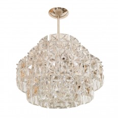Multitiered chandelier with facet cut glass