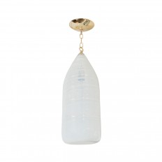 Cylindrical opaline glass pendant fixture 