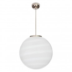 Spherical satin glass swirl design pendant