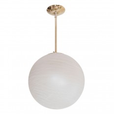 Nickel pendant fixture with frosted glass shade