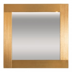 Square satin brass surround mirror