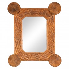 Unusual mirror with intricate bamboo surround