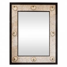 Monumental mirror with coquille d'oeuf surround