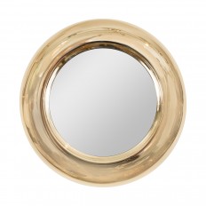 Circular mirror with brass surround