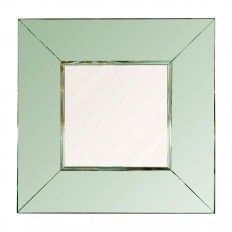 Square Mirror with Deep Green Glass Surround.