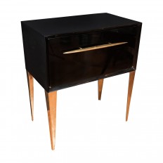 Pair of black lacquered side tables