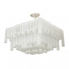 Tiered ice-inspired glass chandelier