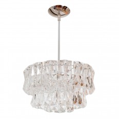 Three-tier facet-cut crystal chandelier