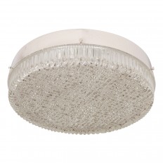 Round polished nickel flush mount fixture