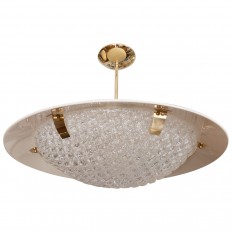 Enameled metal saucer pendant