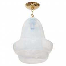 Bell form opalescent glass ceiling fixture