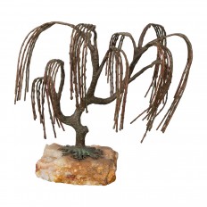 Patinated willow tree sculpture
