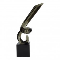 Abstract black Murano glass sculpture