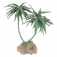 Patinated palm tree sculpture 