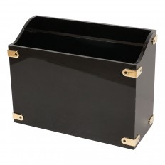 Black Lucite magazine rack 