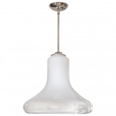 Lattimo and clear glass gradient pendant