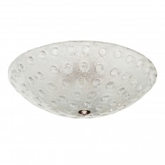 Frosted Murano glass flush mount ceiling fixture with bubble detail