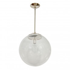 Spherical swirled lattimo glass pendant ceiling fixture