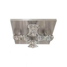 Brushed nickel sculptural cross form flush fixture