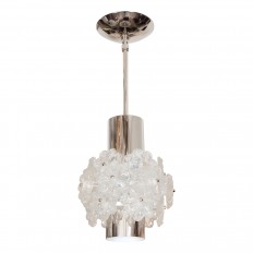 Nickel pendant fixture with lucite flower clusters 