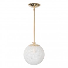 Petite white lattimo glass pendant 