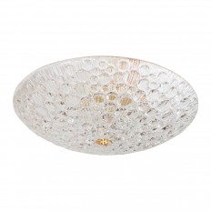 Glass flush mount with raised circular design 