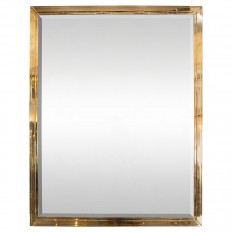 Brass surround beveled mirror 