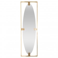 Floating oval mirror with rectangular surround 