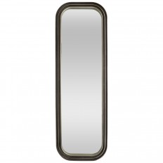 Rectangular mirror with textured iron surround