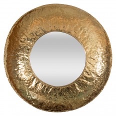 Circular mirror with brass surround 
